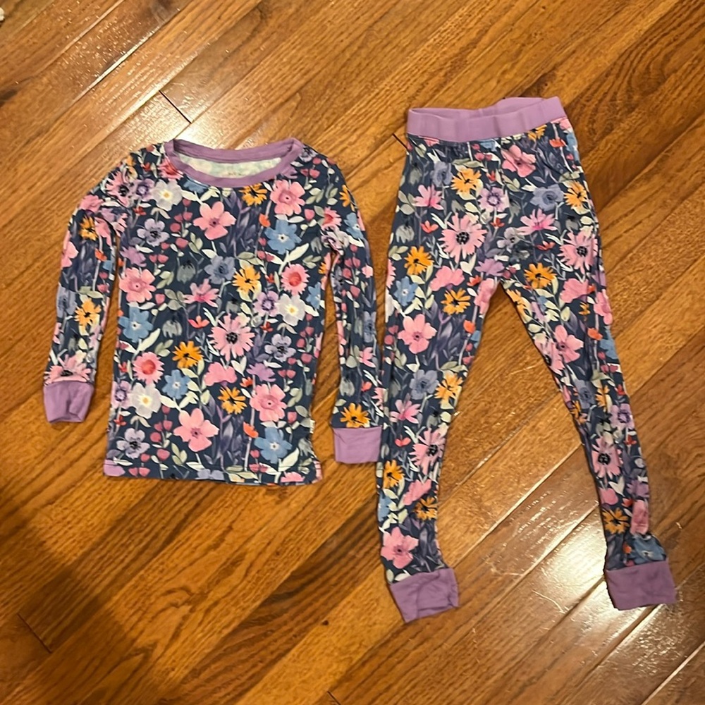 Little Sleepies 2-piece Purple Flower Long Sleeve Pajamas